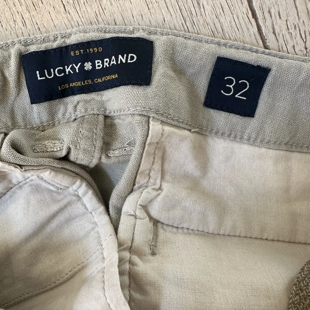Mens Linen Lucky Brand shorts (beige color)